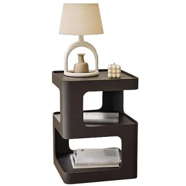Imagem de Mesa de cabeceira moderna estilo nórdico de tamanho grande, instalação gratuita, mesa lateral estreita, prateleira de armazenamento aberta para móveis de cabeceira de quarto