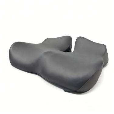 Imagem de Almofada de assento para alívio de pressão – Almofada de cadeira de escritório para longa sessão de espuma viscoelástica para suporte macio do quadril, cóccix, cóccix, ciática (preto)