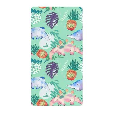 Imagem de xigua Lençóis de berço de algodão fofos dinossauros para meninas e meninos, lençol macio e respirável adequado para berço padrão e cama de criança pequena