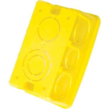 Imagem de Kit 4 Caixa Embutir 4x2 Retangular Tramontina Amarela