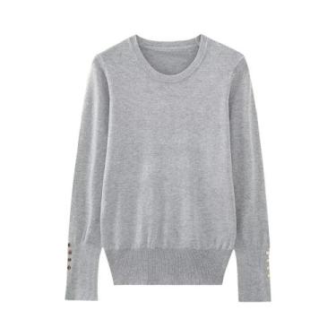 Imagem de Suéter Casual Feminino De Inverno Tricotado Multicolorido Com Gola Red