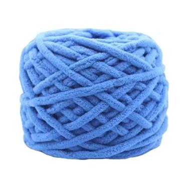 Imagem de Cachecol De Lã Grossa Multicolorido Tricotado Com Efeito De Tira De Ge