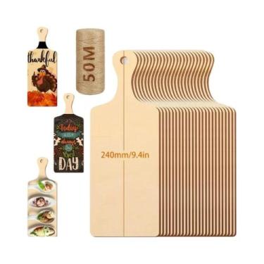 Imagem de Conjunto De Tábuas De Corte De Madeira Mini Com Cabo Longo 6pçs/12pçs/