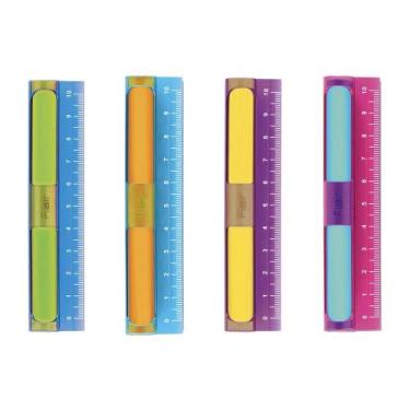 Imagem de Régua e Borracha Flair Tris - 10 cm, Design Colorido