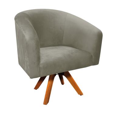 Imagem de Poltrona Decorativa Giratória MM30 Stella Suede Marrom Rato D03 - D'Rossi