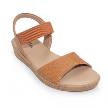 Imagem de Sandália Fem Usaflex Plataforma Elástico Marrom MM0701004