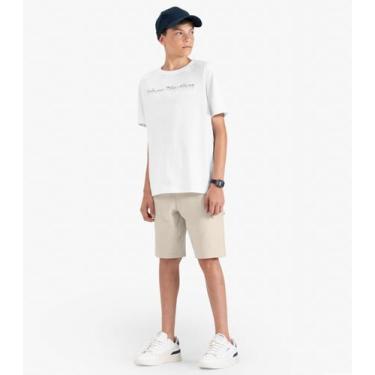 Imagem de Bermuda Juvenil Masculino em Moletom Sarjado Minty Bege, 14, Bege