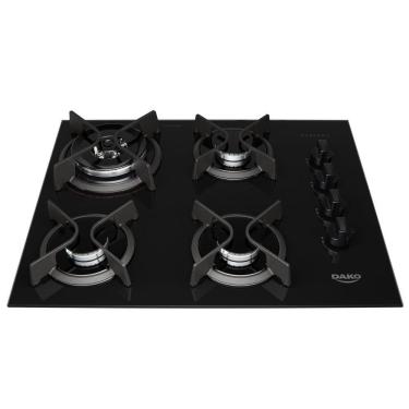 Imagem de Cooktop 4B Preto Com Mesa De Vidro Tripla Chama Dako Bivolt