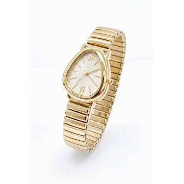 Imagem de RelógioFeminino Mulheres Pulso Dourado  Pulseira Elastica Marfim 38mm