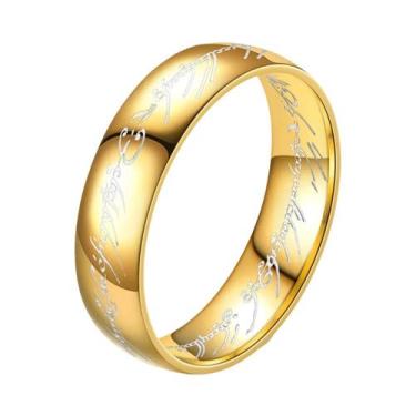 Imagem de Anel Hip-hop Gótico Masculino Com Gravação 3D, Estilo Senhor Dos Anéis