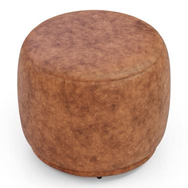 Imagem de Puff Decorativo Orgânico Living Molly Redondo Couríssimo Caramelo - Abmaza