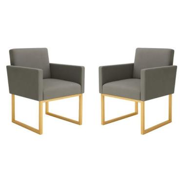 Imagem de Kit 2 Poltronas Decorativas Reforçada Para Recepção E Sala - Móveis Ma