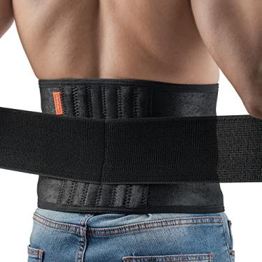 Imagem de AX Esportes Cinta Lombar com Mola de Aço Flexível, Preto, Único