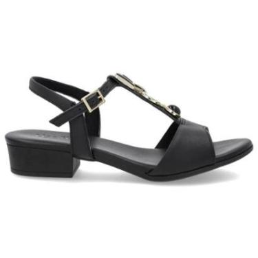 Imagem de Sandália Fem. Em Couro Pedraria salto Baixo Usaflex AI270140 Cor:;Tamanho:35-Feminino