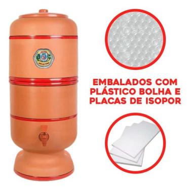 Imagem de Filtro De Barro Completo 00 (2L+2L) Total 4l com vela Bóia torneira - 