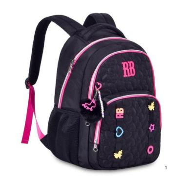 Imagem de Mochila De Costas 17 Rb24580 Cores Sortidas Preta Rosa E Roxa - Clio, 