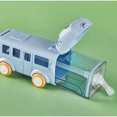 Imagem de Garrafa escolar infantil personalizada onibus - OASIS, Azul