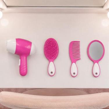 Imagem de Kit Beleza Infantil Secador Pente Escova e Espelho - Usual Plastic