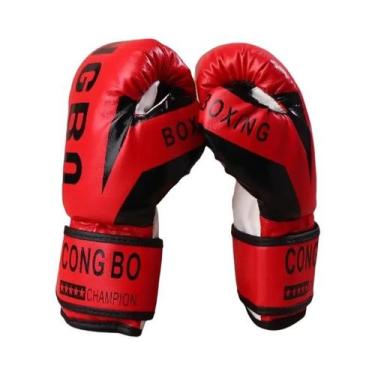 Imagem de Luvas De Boxe Em Couro PU Respirável De 6Oz Para Treinamento De Muay T