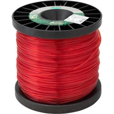 Imagem de Fio De Nylon 2,4 Mm X 194 M Vermelho Perfil Redondo 7183 Ekilon Grass 