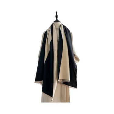 Imagem de Cachecol Feminino Longo De Lã Para Inverno, Quente, Tipo Cashmere, Cor