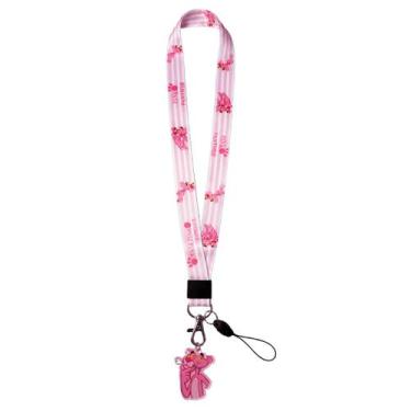 Imagem de Cordão Para Chave ou Crachá - Pantera Cor de Rosa com Pin - - Importad