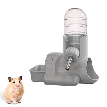 Imagem de SEIS 3 em 1 Hamster Bebedouro Fonte tigela de comida e esconderijo Garrafa de água automática Pequeno Pet Dispenser de água de porquinho da Guiné para ratos gerbils ratos juvenis Chinchilla furão ouriço (cinza)