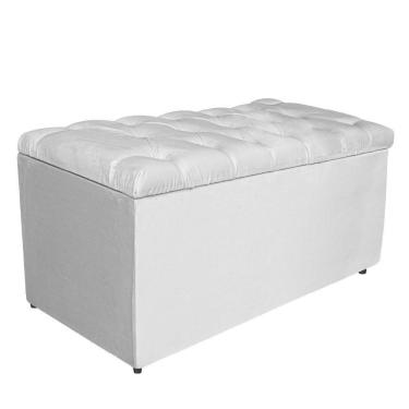 Imagem de Calçadeira Estofada Liverpool 90cm Solteiro Suede Branco