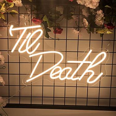 Imagem de Placas de neon Tie Death para decoração de parede, placa de decoração de Halloween para festa de despedida de solteira decoração de parede decoração de Natal (59,88 x 39,88 cm)