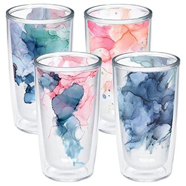 Imagem de Tervis Carretel de tinta de parede dupla Made in USA - copo isolado Crystal Nature Collection mantém as bebidas frias e quentes, 473 ml, pacote com 470 ml, sortido
