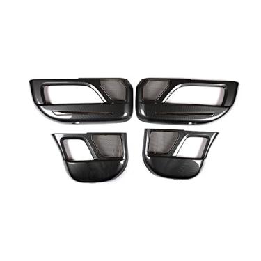 Imagem de FINMOKAL 4 Peças Abs Tampa Do Painel Da Porta Interna Do Carro Apto Para Land Rover Defender 110 2020-2022 Preto, Fibra De Carbono