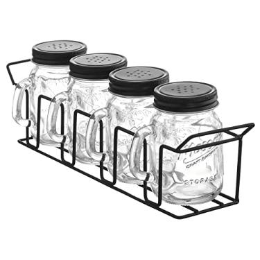 Imagem de Porta condimento com alca/suporte 5 peças preto