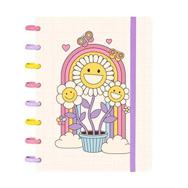 Imagem de Caderno De Disco IsCool Inteligente A5 Retro Colorido Flores