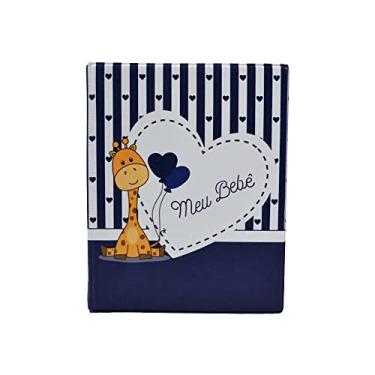 Imagem de Álbum de 500 fotos 10x15 Meu Bebê Girafa Azul + ADESIVO