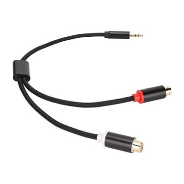 Imagem de 3,5 mm macho para 2 cabo fêmea, 3,5 mm ouro 1/8 estéreo mini jack macho para 2 fêmea adaptador para smartphone, mp3, tablets, alto-falantes, home theater