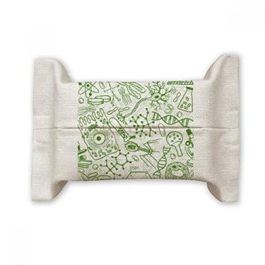 Imagem de Bolsa de linho de algodão com estrutura biológica de células de microscópio verde