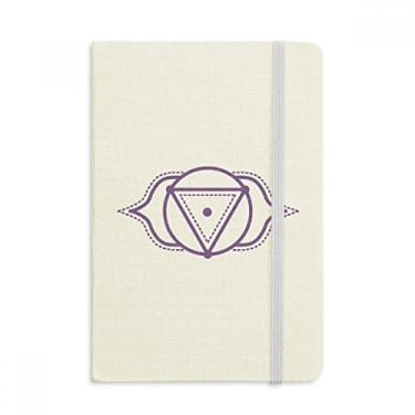 Imagem de Caderno com estampa de totem, floral, triângulo, capa dura de tecido, diário clássico