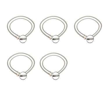 Imagem de Engate Rabicho 80cm Kit 5 Unidades Misturador Agua Quente Fria Torneira Monocomando Mangueira Flexivel Pia Banheiro Cozinha