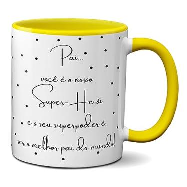 Imagem de Caneca Pai Você É Nosso Super-Herói Sendo O Melhor Do Mundo (Amarela)