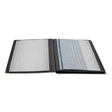 Imagem de Rolodex 67465 Rolodex Caderno de cartões de visita de vinil com capacidade para 192 cartões, 32 Pgs, 11-3/4 x 7-1/4, BK