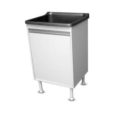 Imagem de Gabinete Para Lavanderia 53cm+ Tanque 34lts Entregue Montado (Cinza)