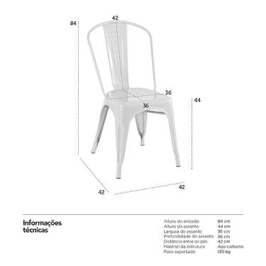 Imagem de Loft7, Kit 8 cadeiras Iron Tolix design industrial cozinha bar prata