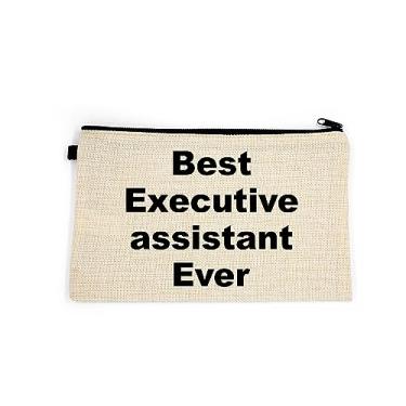 Imagem de Bolsa de maquiagem de assistente executivo, presente para assistente executivo, melhor assistente executivo de todos os tempos, bolsa de higiene pessoal, para ela, bolsa de maquiagem para mulheres, bolsa de , Branco