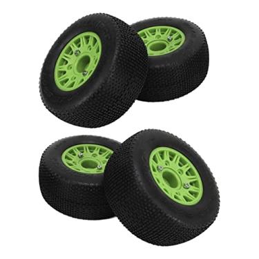 Imagem de 1/10 Rodas RC, Plástico Borracha 1/10 RC Pneus Long Life Span Engrossado Com Acopladores para Praia (Verde)