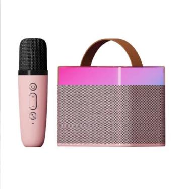 Imagem de Caixinha De Som Multimídia Karaokê 10w Bluetooth Portátil Usb Sd (Rosa)