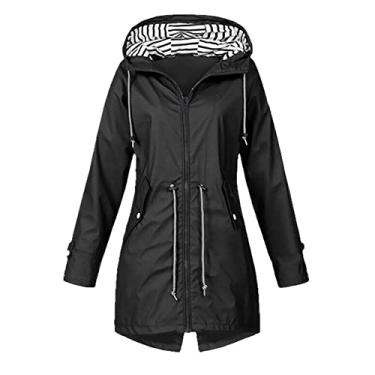 Imagem de Casaco de transição feminino outono inverno, Preto, XXG