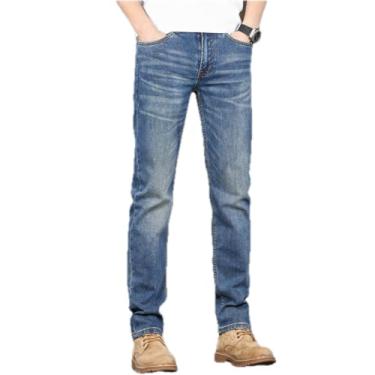 Imagem de Calça jeans jeans retrô vintage jeans masculina stretch fit reto e calças populares da moda, 020, 38-39