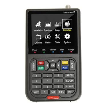 Imagem de Medidor de sinal V8 Finder 2 Satellite Finder LCD HD de 3,5 polegadas, bateria de 4000 mAh, detector de satélite para antena de pratos, suporta saída AV e entrada AV