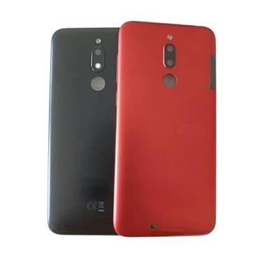 Imagem de SHOWGOOD Capa traseira para porta de bateria Meizu M6T / Meilan 6T com peças de reposição de lente de câmera (laranja sem chave lateral)