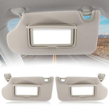 Imagem de CZShiYue Viseira de sol de carro adequada para Nissan Altima 2013 2014 2015 2016 2017 2018 viseira de sol com placa de cobertura espelhada para bloqueio da luz solar 96401-3TA2A 96400-3TA2A (cinza,